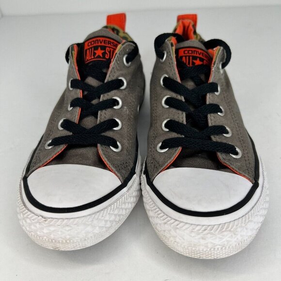 Converse Boys 635471F Gray All Star Mid Low Top Lace Up Size 2 Canvas Shoes - Picture 3 of 9